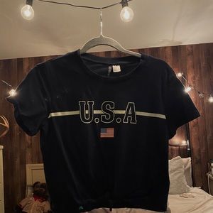 USA H&M Crop Top Navy Blue